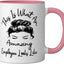 Taza de cerámica para compañero de trabajo divertido rosa/blanca
