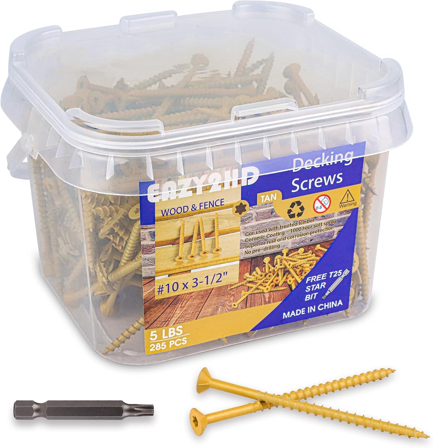 Tornillos madera T25 Star Torx 285pzas acero