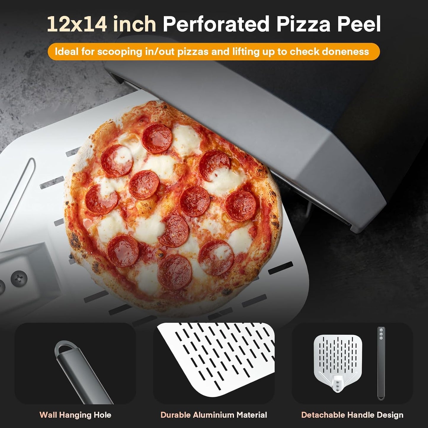 Kit 4 accesorios horno pizza 12pulg cepillo raspador