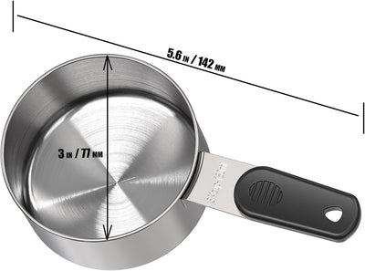 Taza medir acero inox agarres magnéticos 3/4 taza