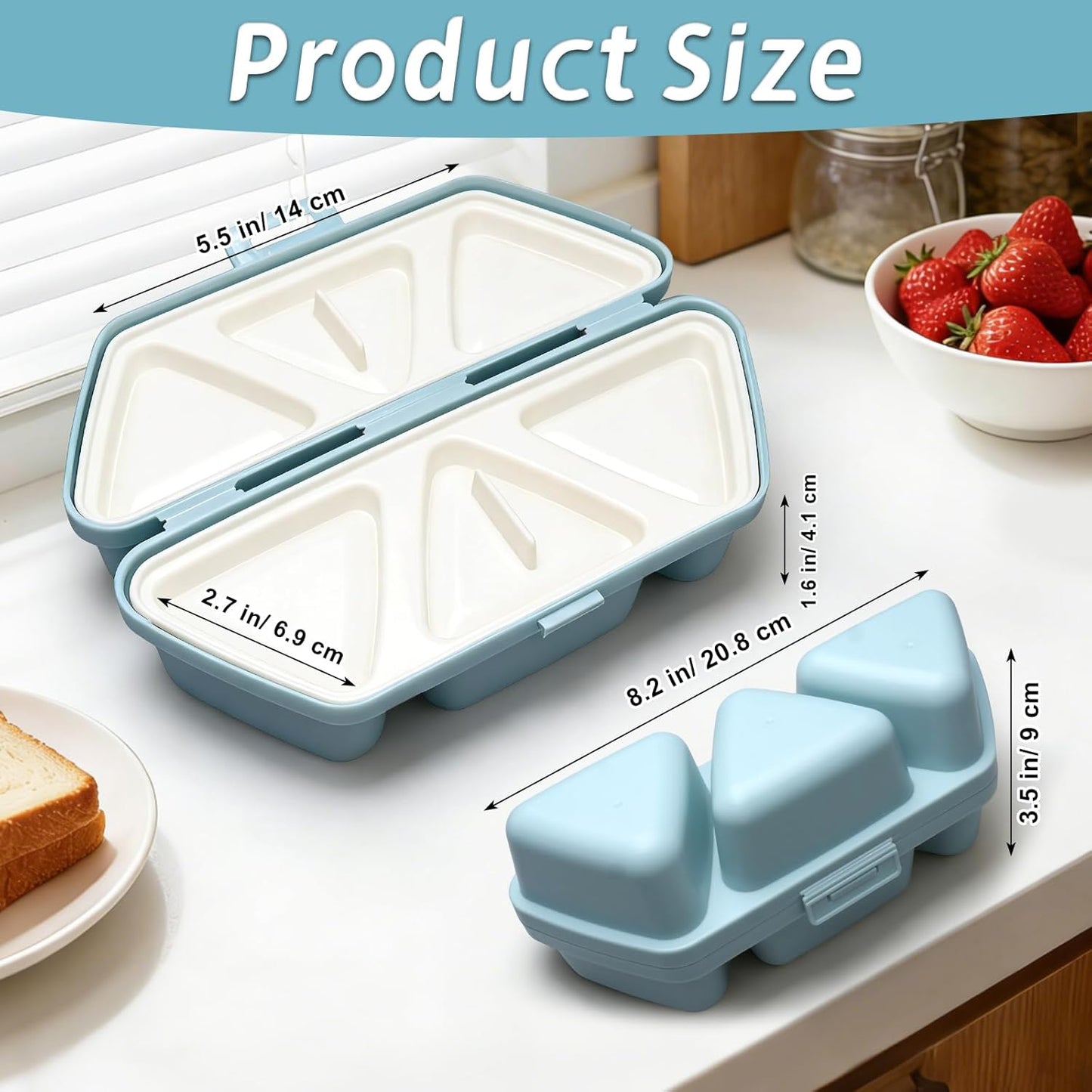 Set moldes onigiri 6en1 triangular contenedor multifuncional