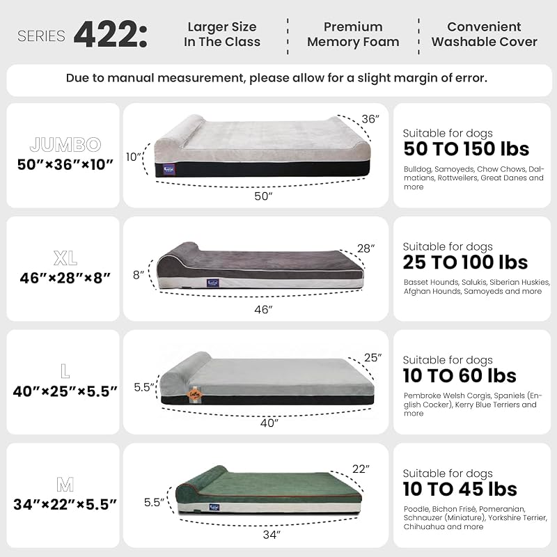 Cama ortopédica perro espuma viscoelástica 46x28pulg marrón