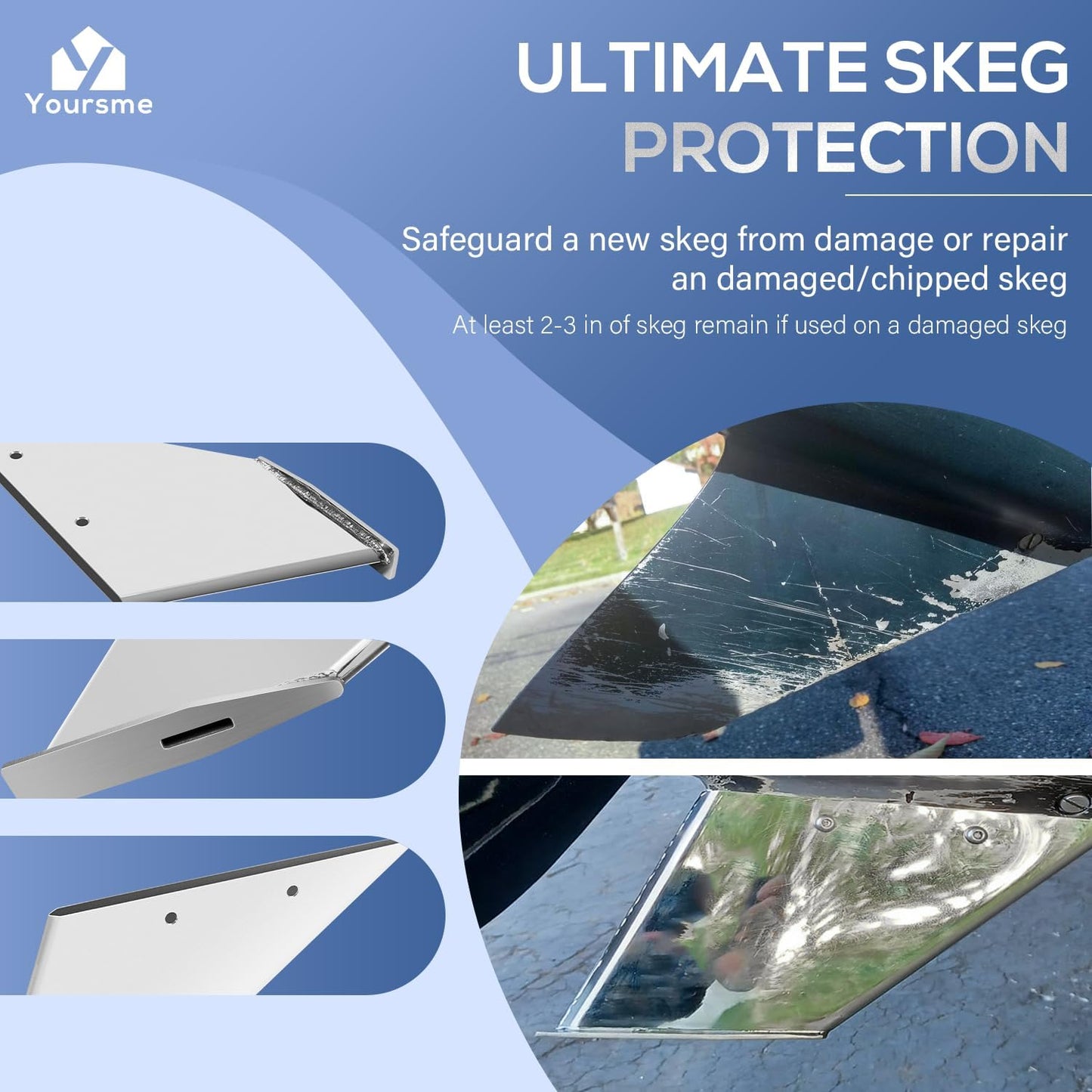 Kit protector skeg acero inox para Mercury Alpha I Gen II