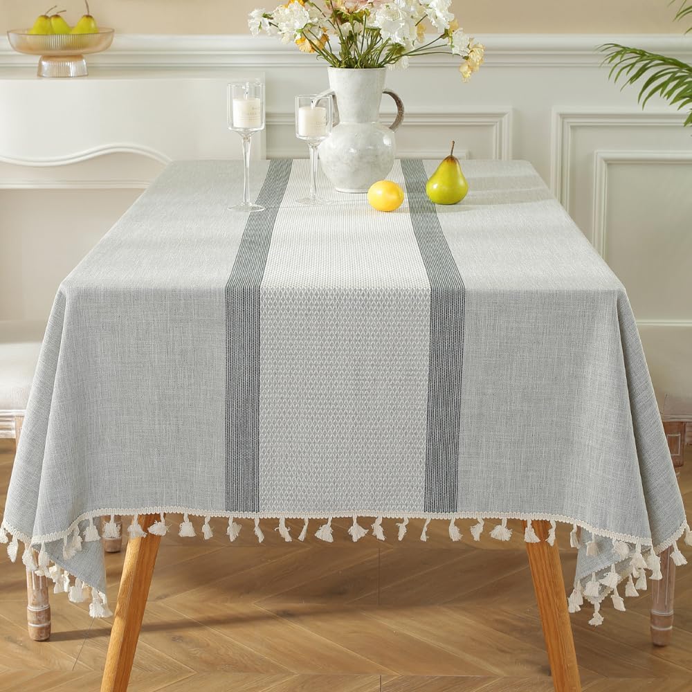 Mantel rectangular algodón para mesa 6ft 86x55pulg gris