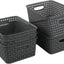 Cesta plástico 10x7.5x4pulg set 6 gris