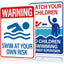 Señales seguridad piscina 14x10" pack 2 aluminio