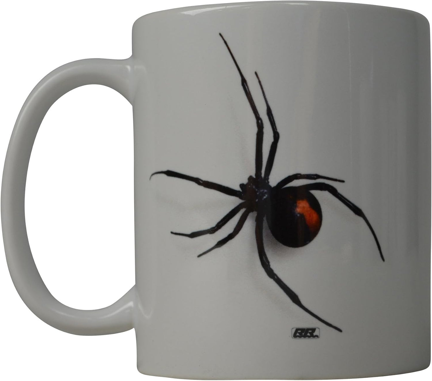 Taza café diseño araña negra regalo oficina fiesta