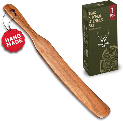 Espátula Spurtle madera 11" para frasco profundo y masa madre