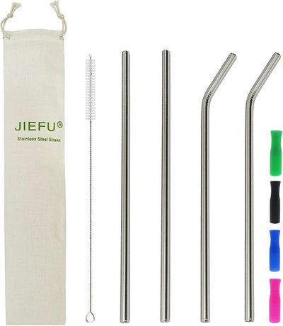 Pajitas acero inox 12pulg con cepillo para vasos 40-64oz