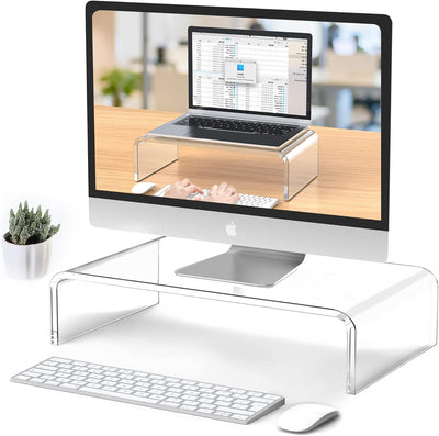 Soporte acrílico para monitor y laptop escritorio