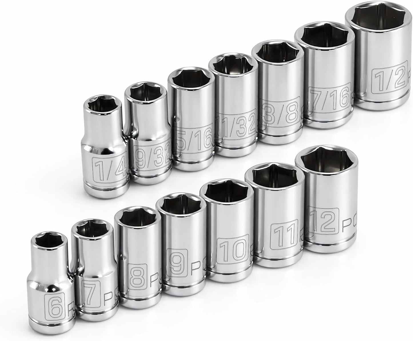 Set 14 Pzas Llaves Métricas SAE 1/4" 6 Puntos
