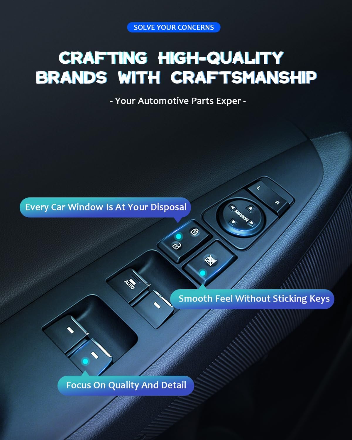 Interruptor ventana Dodge RAM 2015 lado pasajero