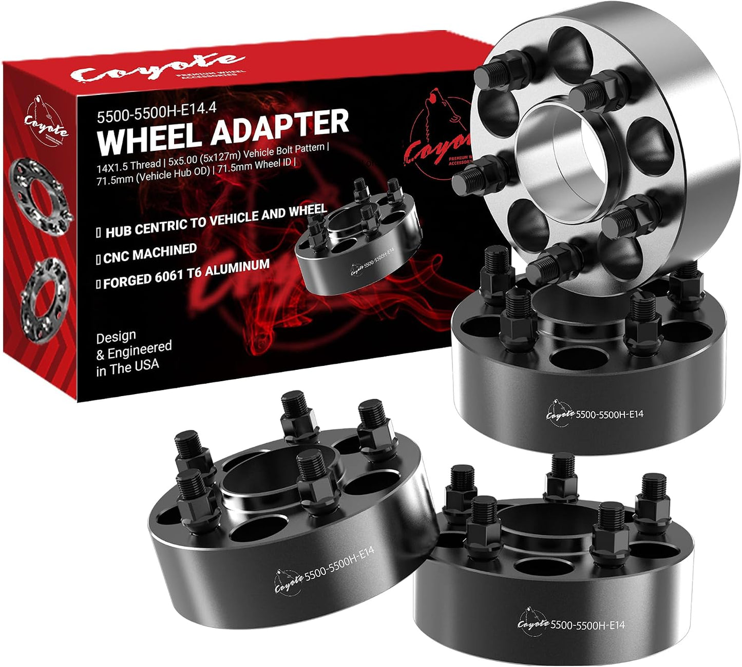 4 Adaptadores Rueda Centrados M14x1.5 Jeep