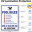 Letrero piscina no buceo 14x10" aluminio resistente
