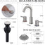 Grifo baño níquel cepillado 3 agujeros 8pulg acero inox