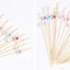 Palillos cóctel bambú 100 pzas multicolor flor
