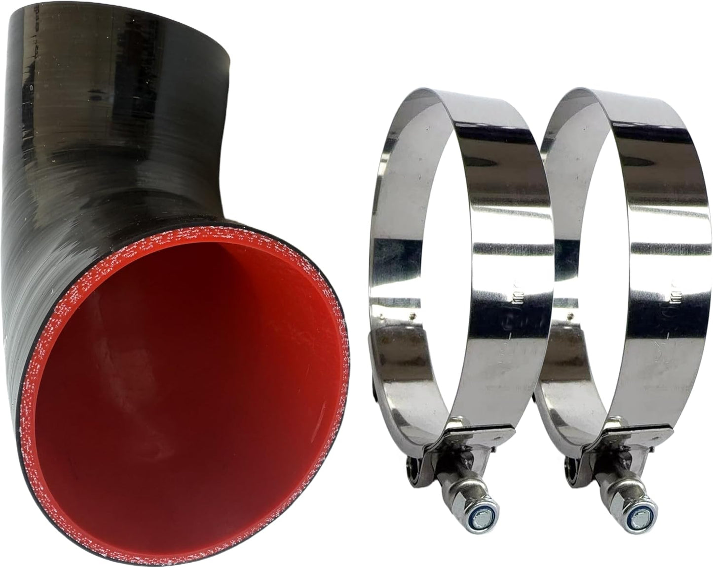 Manguera silicona acoplador codo 90° 4" inox reforzada