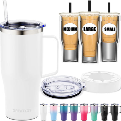Funda acero inox para café helado con asa reutiliz.