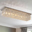 Candelabro rectangular 6 luces cristales K9 31.5x10x10pulg