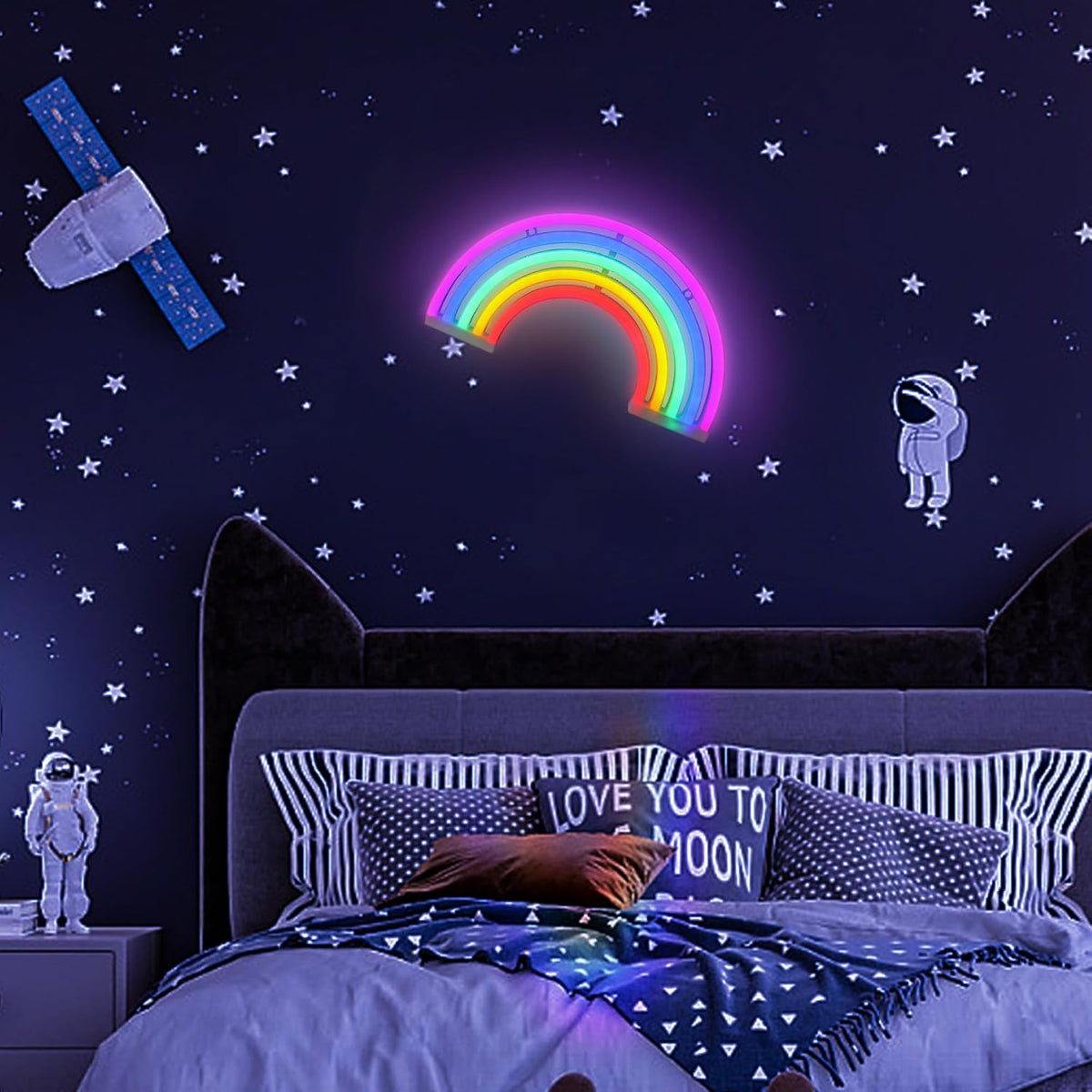 Luz neón arcoíris LED con USB para decoración dormitorio fiesta