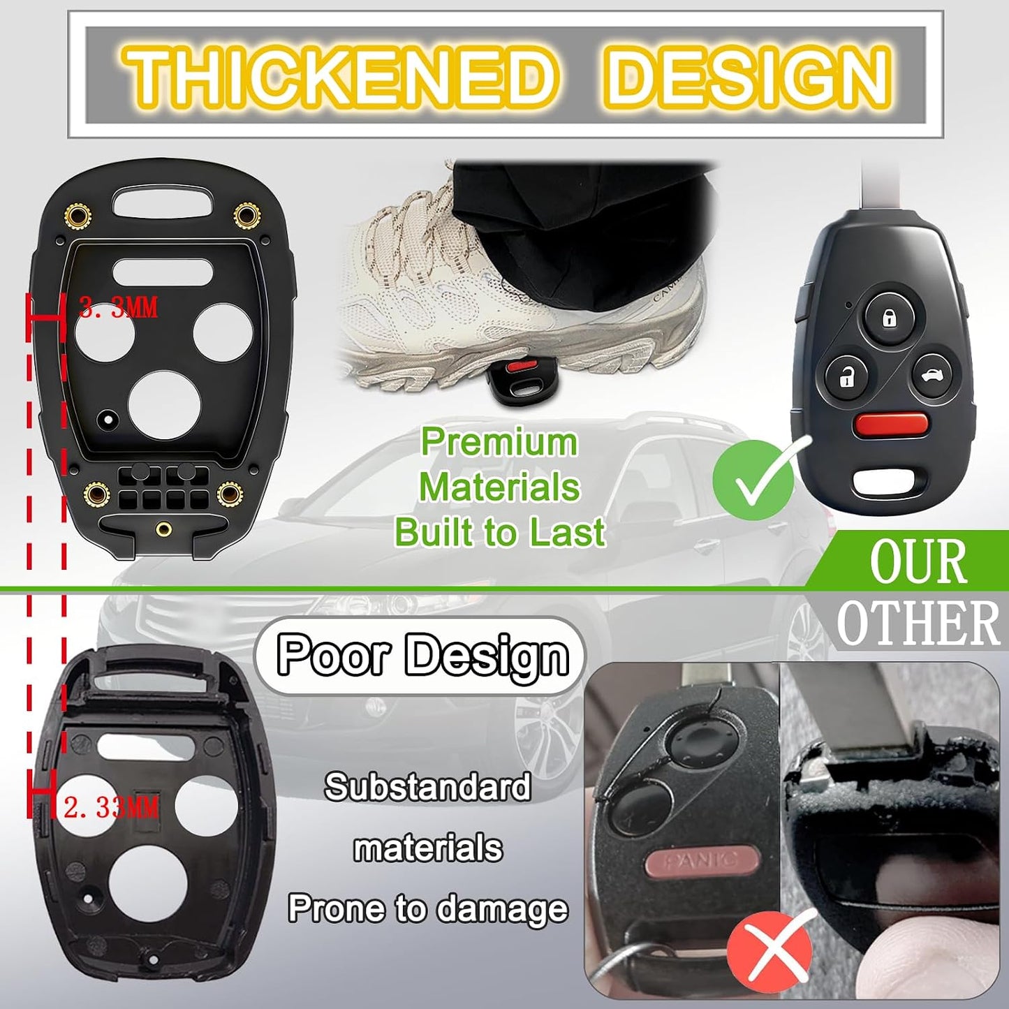 Funda llavero comp Honda Accord 03-12 Civic EX 06-13 Pilot 09-15 CR-V 05-06