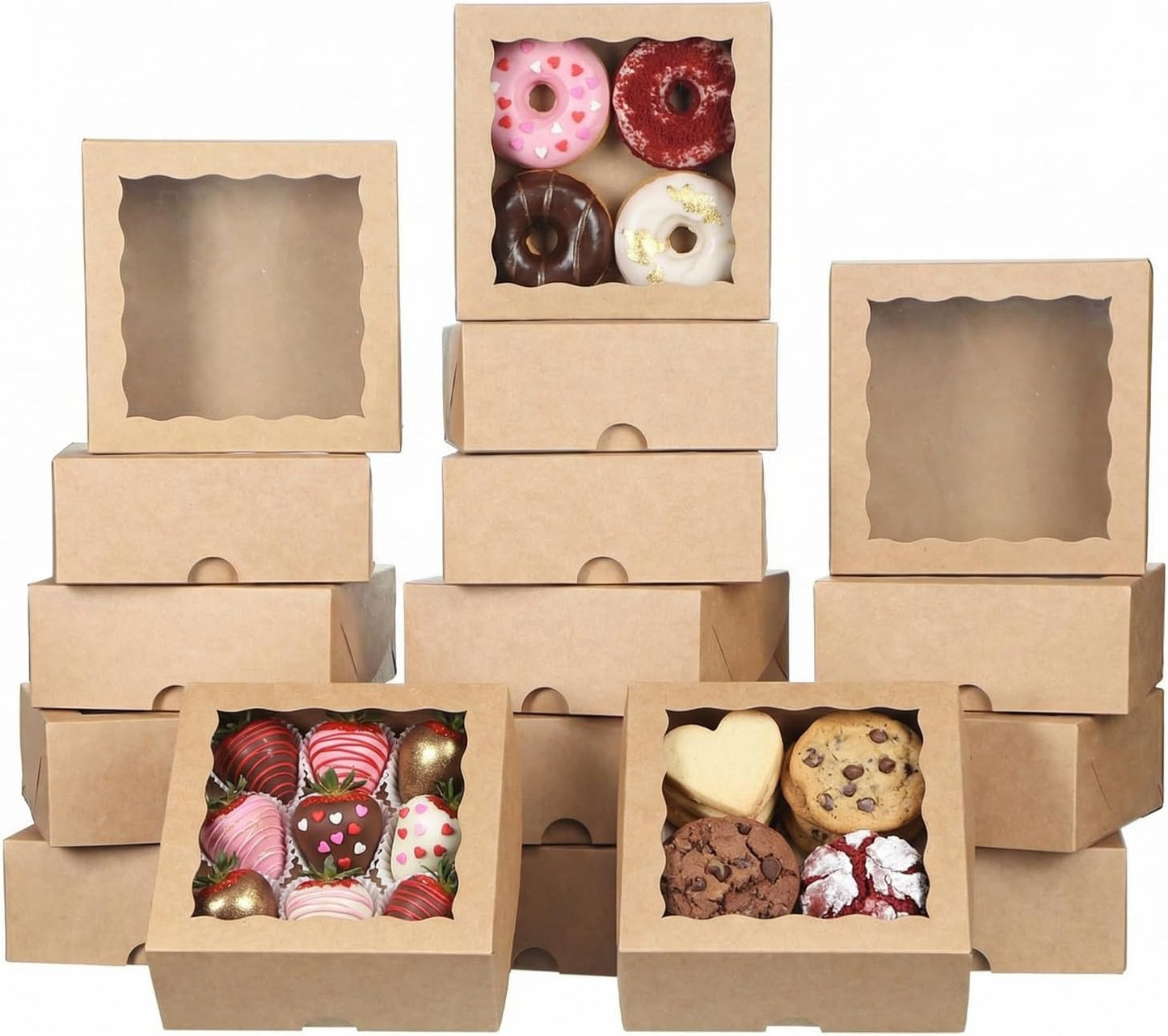 Pack 24 Cajas 5x5pulg para Fresas Chocolates