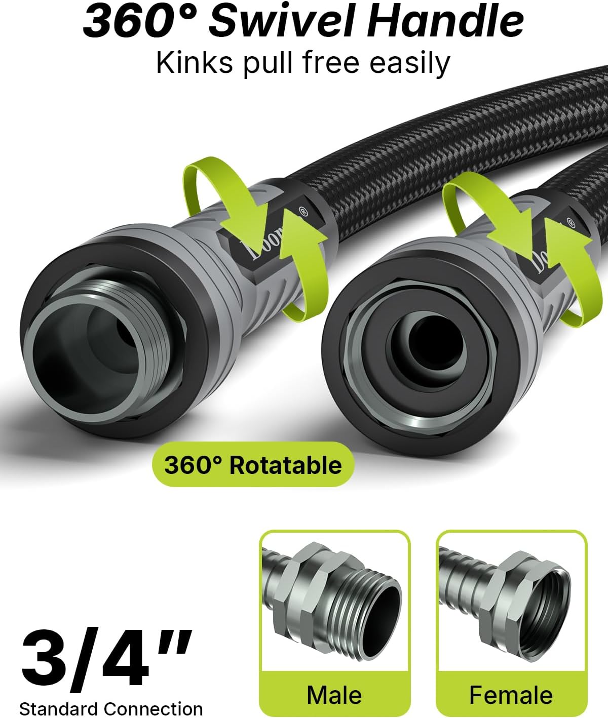 Manguera jardín flexible alta presión 25ft negro