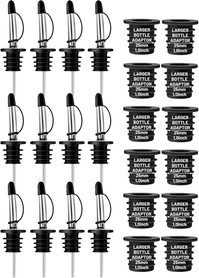 12 Vertedores botellas licor con adaptadores para aceite oliva