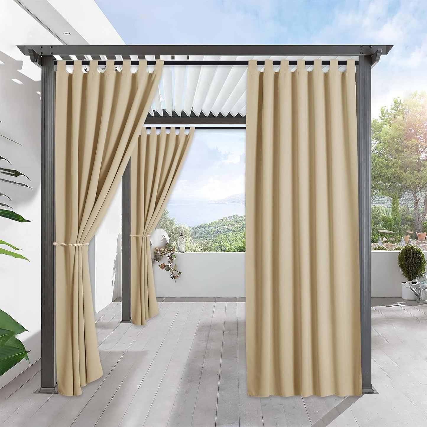 Cortinas opacas impermeables para patio 52"