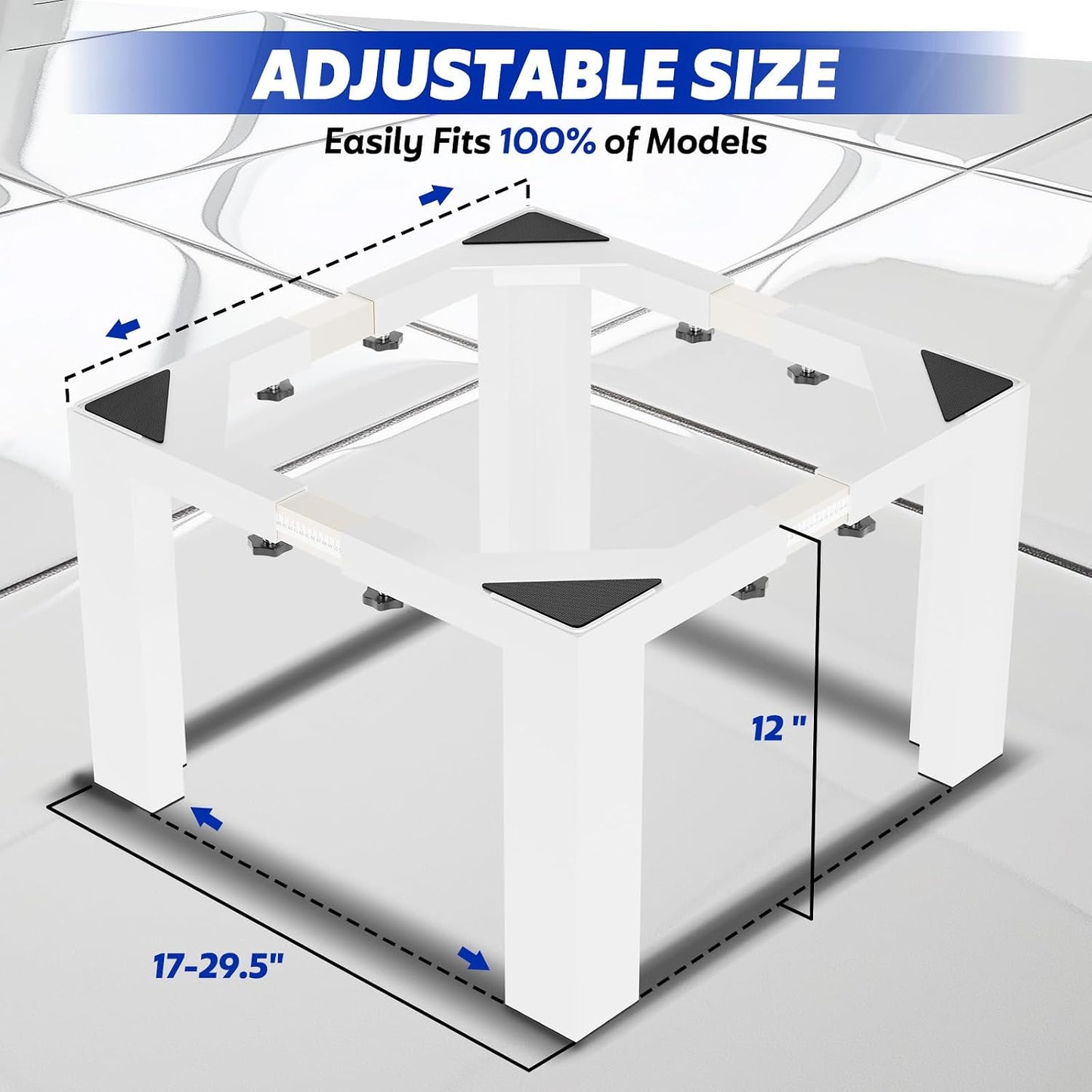 Pedestal lavandería 12pulg soporte ajustable antiderrap