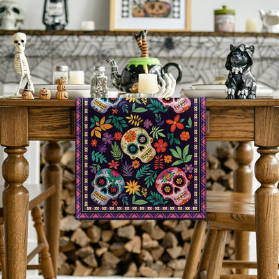 Camino mesa calavera azúcar Día de los Muertos 13x120pulg