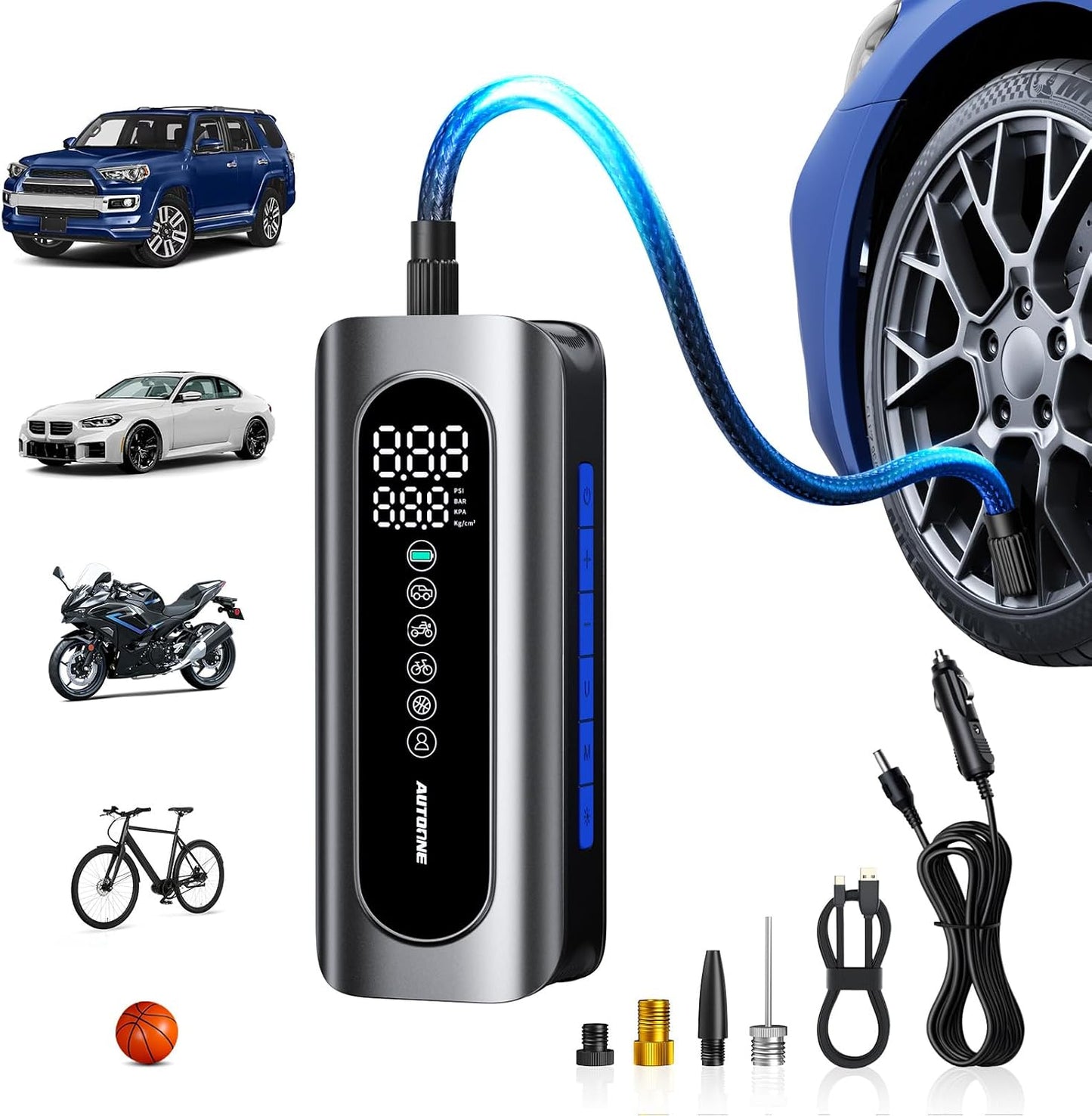 Inflador neumáticos 12V 150 PSI digital coche motocicleta