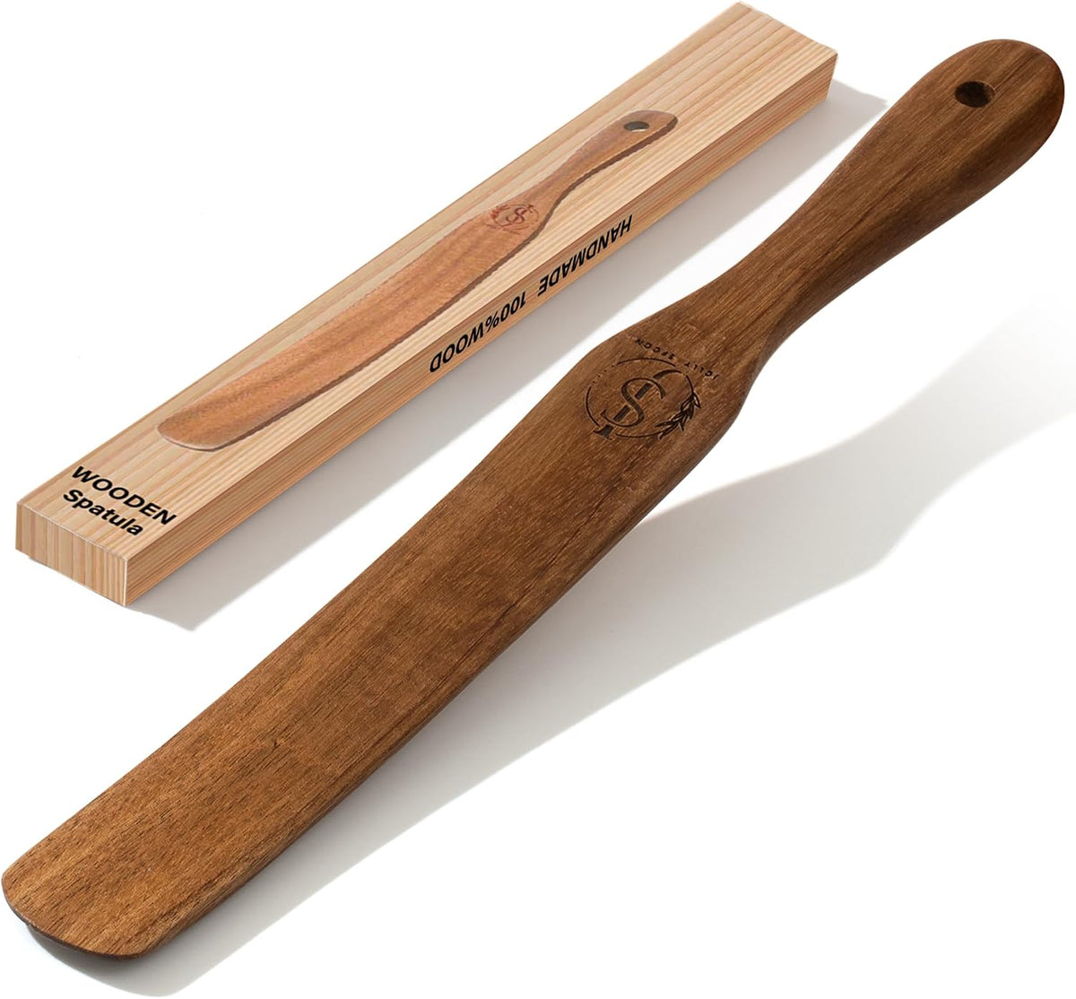 Espátula madera 11pulg para masa madre hornear mezclar