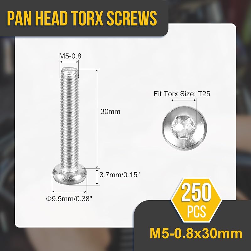 Tornillo Torx M5x30mm acero inox 304 pack 250