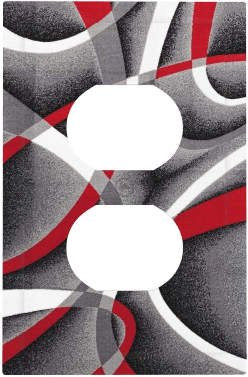 Cubiertas placa salida eléctrica círculo abstracto rojo gris