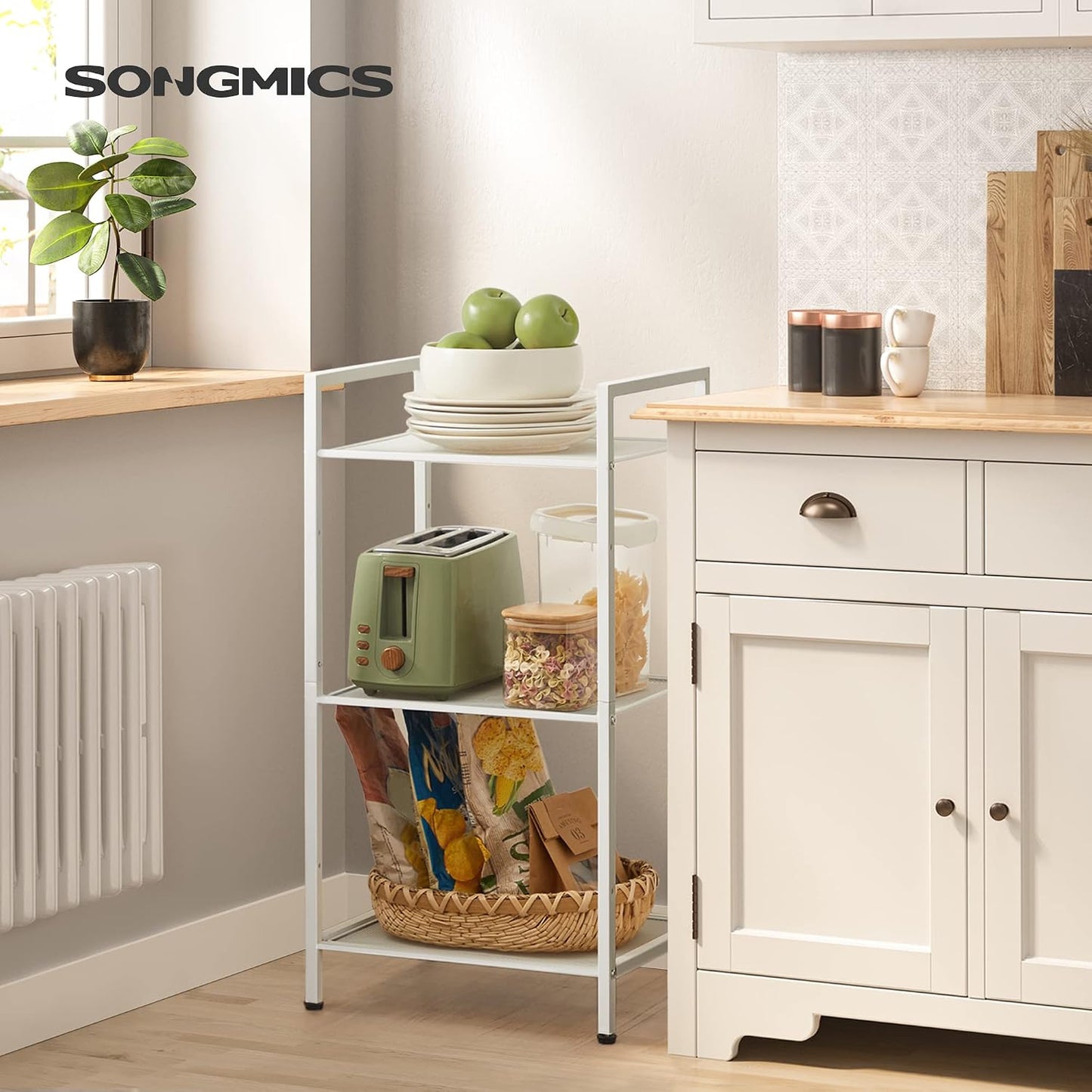 Estante 3 niveles baño sala cocina ajustable blanco