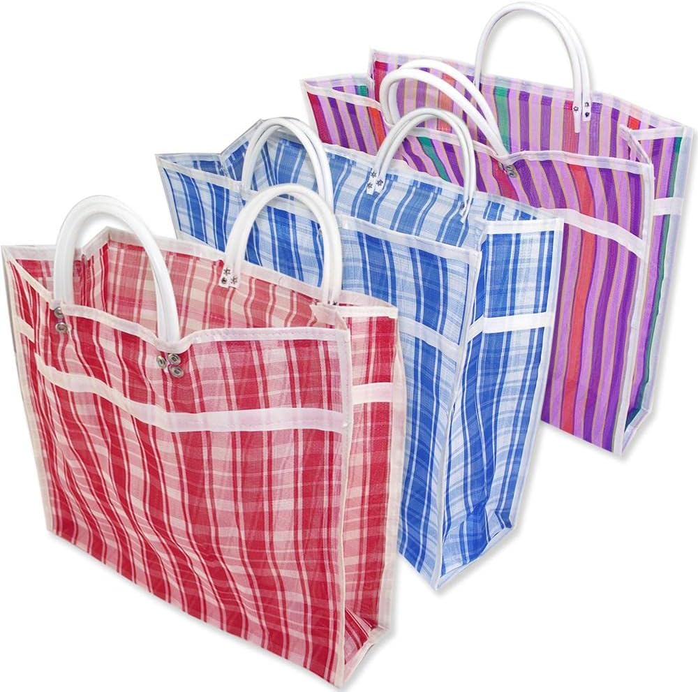 3 Pzas Bolsa Mercado Fuelle 15x18" Reutiliz.