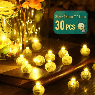 30 Luces LED Redondas para Navidad Halloween Boda Blanco Cálido