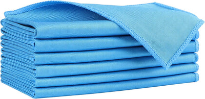 Paño microfibra sin pelusa 6 pzas 14x16pulg color azul