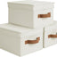 Cajas almacenamiento tapa asas poliuretano plegables marfil
