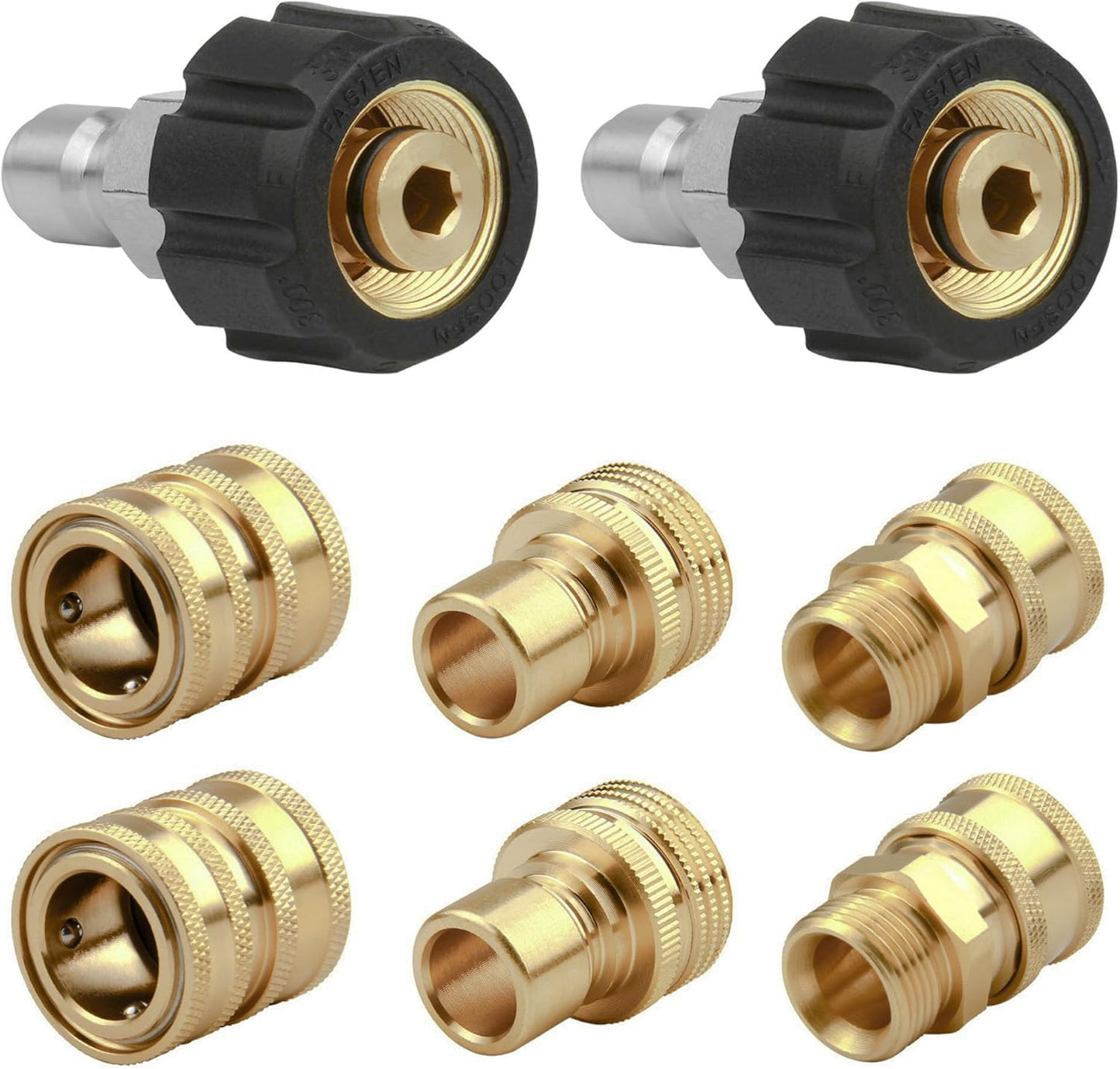 Juego 8 adaptadores hidrolimpiador M22 a 3/8 y 3/4 pulg