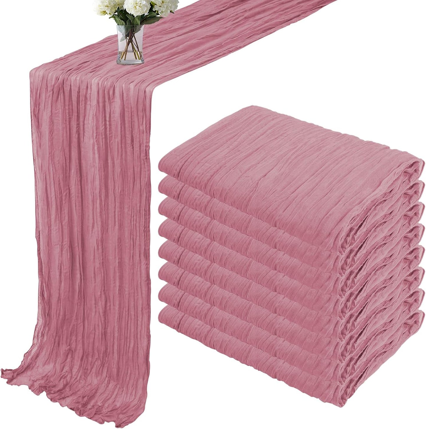 Mesa Tela Rosa Polvoriento 35x120pulg Gasas Bohemia