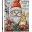 Bandera jardín Navidad gnomo conejo doble cara 12.5x18pulg yute