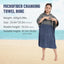 Poncho surf niño con bloqueo color gris azul marino