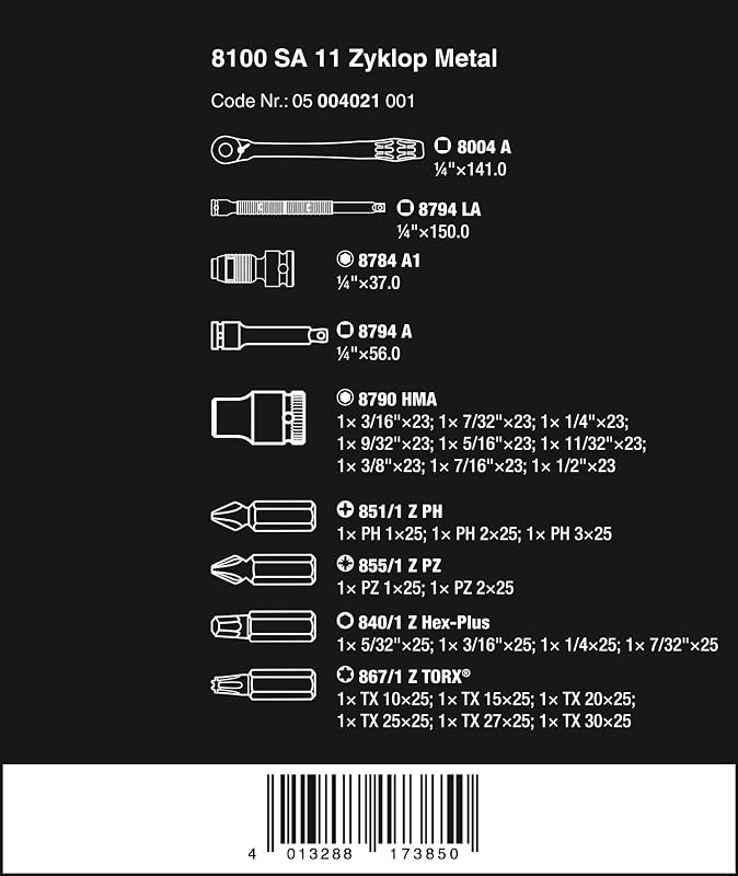 Set 28 Pzas Trinquetes Metal Imperial 1/4