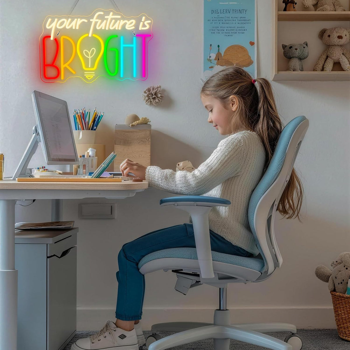 Letrero neón LED motivacional USB ajustable brillo