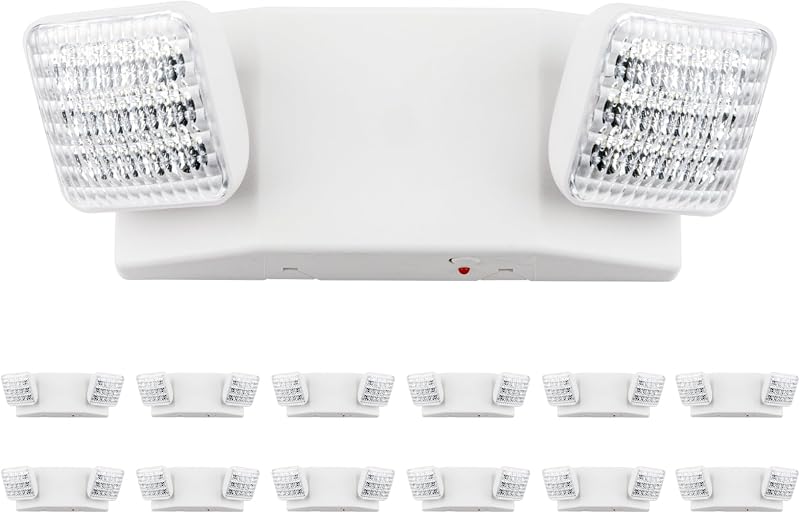 Accesorios iluminación LED emergencia 2 cabezales baterías