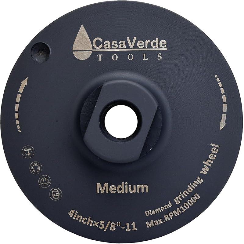 Muela resina plana 4pulg rosca 5/8-11 para granito y piedra
