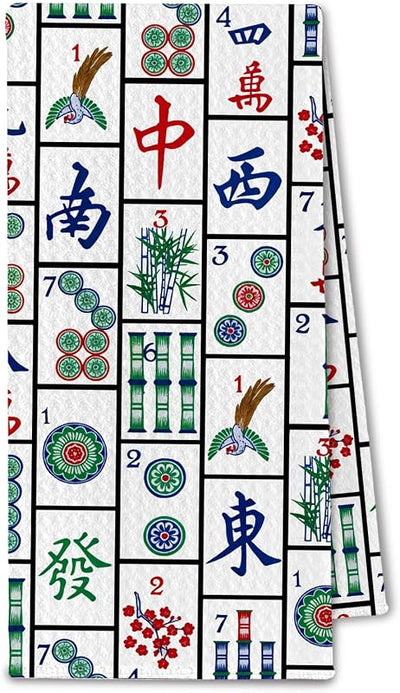 Paño cocina Mah Jong decorativo 16x24pulg