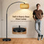 Lámpara pie arco bohemia ratán control remoto led dormitorio
